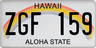 HI license plate ZGF159