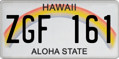 HI license plate ZGF161