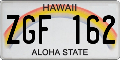 HI license plate ZGF162
