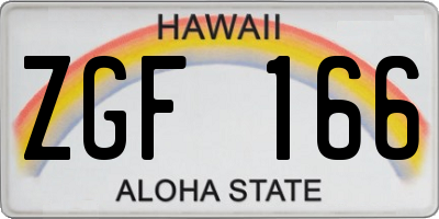 HI license plate ZGF166