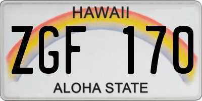 HI license plate ZGF170