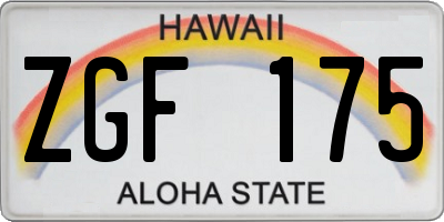 HI license plate ZGF175