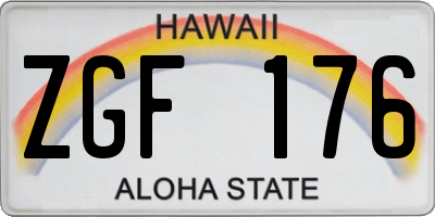 HI license plate ZGF176