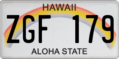 HI license plate ZGF179