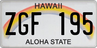 HI license plate ZGF195