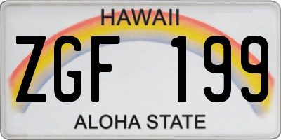 HI license plate ZGF199