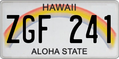 HI license plate ZGF241