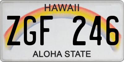 HI license plate ZGF246