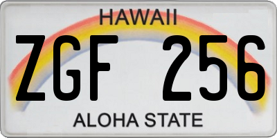 HI license plate ZGF256