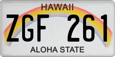 HI license plate ZGF261