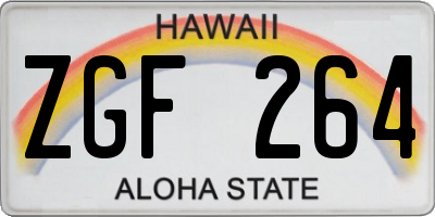 HI license plate ZGF264