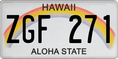 HI license plate ZGF271