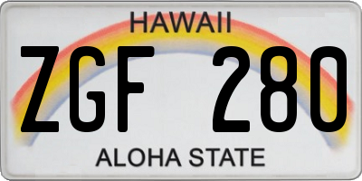 HI license plate ZGF280