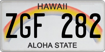 HI license plate ZGF282