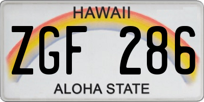 HI license plate ZGF286