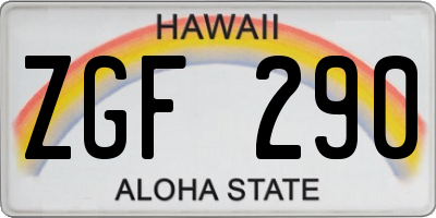HI license plate ZGF290