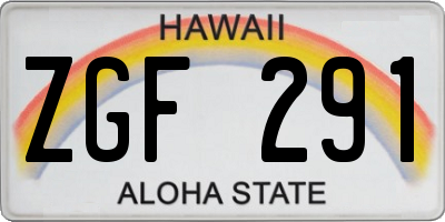HI license plate ZGF291