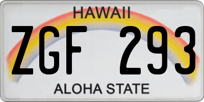HI license plate ZGF293