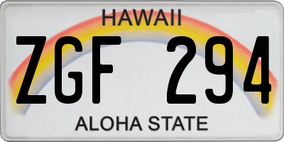 HI license plate ZGF294