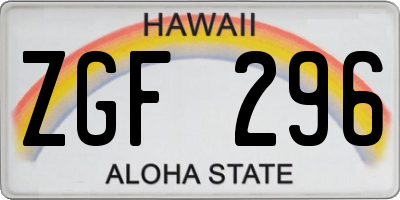 HI license plate ZGF296