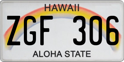 HI license plate ZGF306