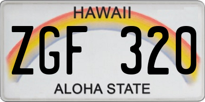 HI license plate ZGF320