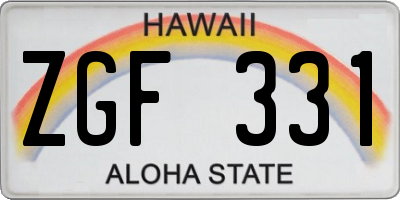 HI license plate ZGF331