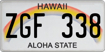 HI license plate ZGF338