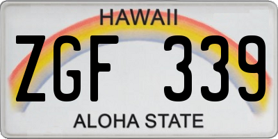 HI license plate ZGF339