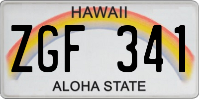 HI license plate ZGF341