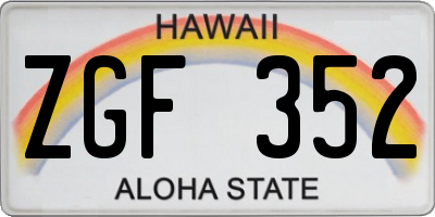 HI license plate ZGF352