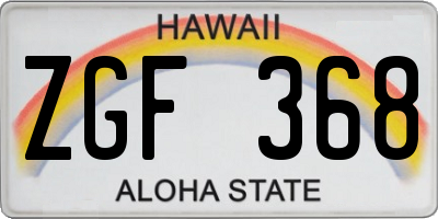HI license plate ZGF368