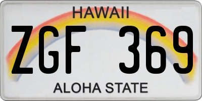 HI license plate ZGF369