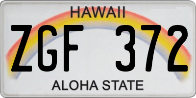 HI license plate ZGF372