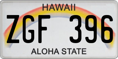 HI license plate ZGF396