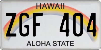 HI license plate ZGF404