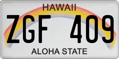 HI license plate ZGF409