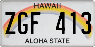 HI license plate ZGF413