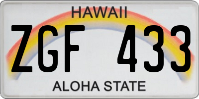 HI license plate ZGF433