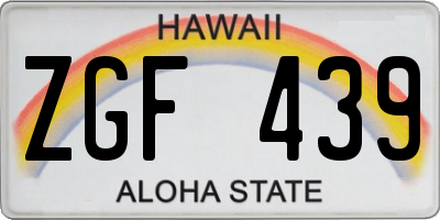 HI license plate ZGF439