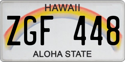 HI license plate ZGF448