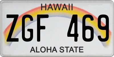 HI license plate ZGF469