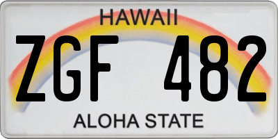 HI license plate ZGF482
