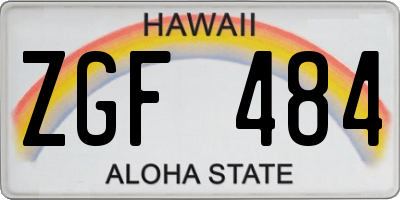 HI license plate ZGF484