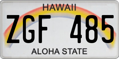 HI license plate ZGF485