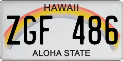 HI license plate ZGF486