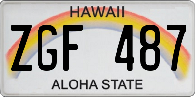 HI license plate ZGF487