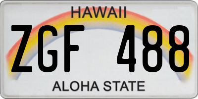 HI license plate ZGF488