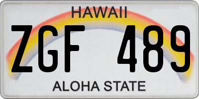 HI license plate ZGF489