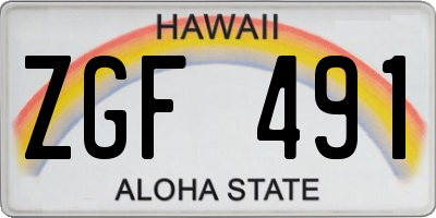 HI license plate ZGF491